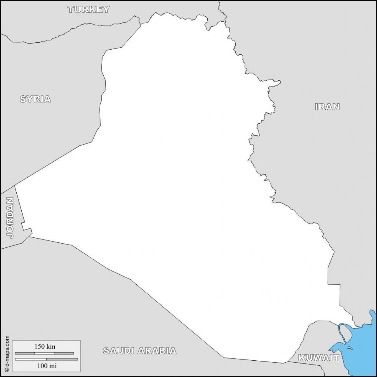 Mappa dell'Iraq vuoto